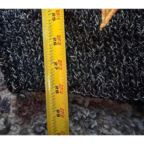 Nannell Vintage Asian-Inspired Metallic Knit Sweater Bold Applique Size S - Picture 6 of 6